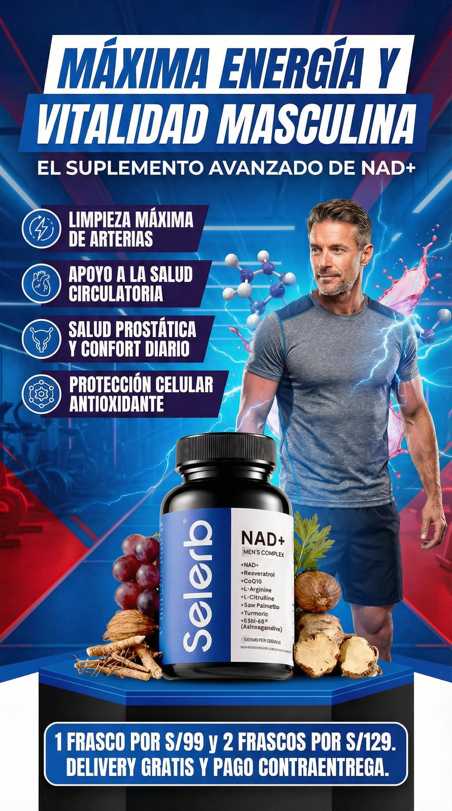 SELERB  NAD | SUPLEMENTO PARA HOMBRE | UNICA OFERTA | 1 X 99 2 X 129