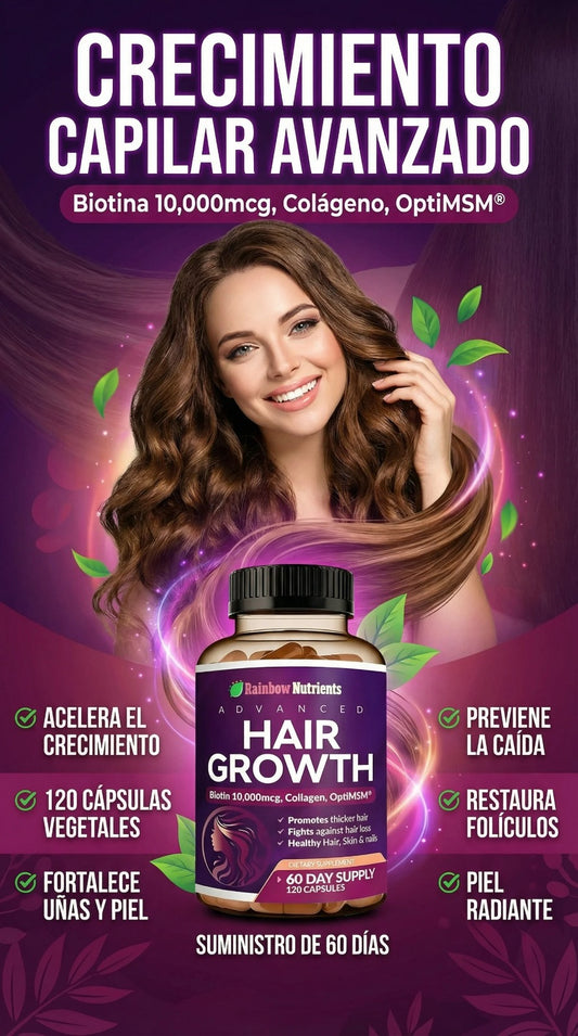 Hair Growth Vitamins | Biotin 10,000mcg, Collagen, OptiMS, |  60 DIAS 120 capeule  89.00, UNICA OFERTA