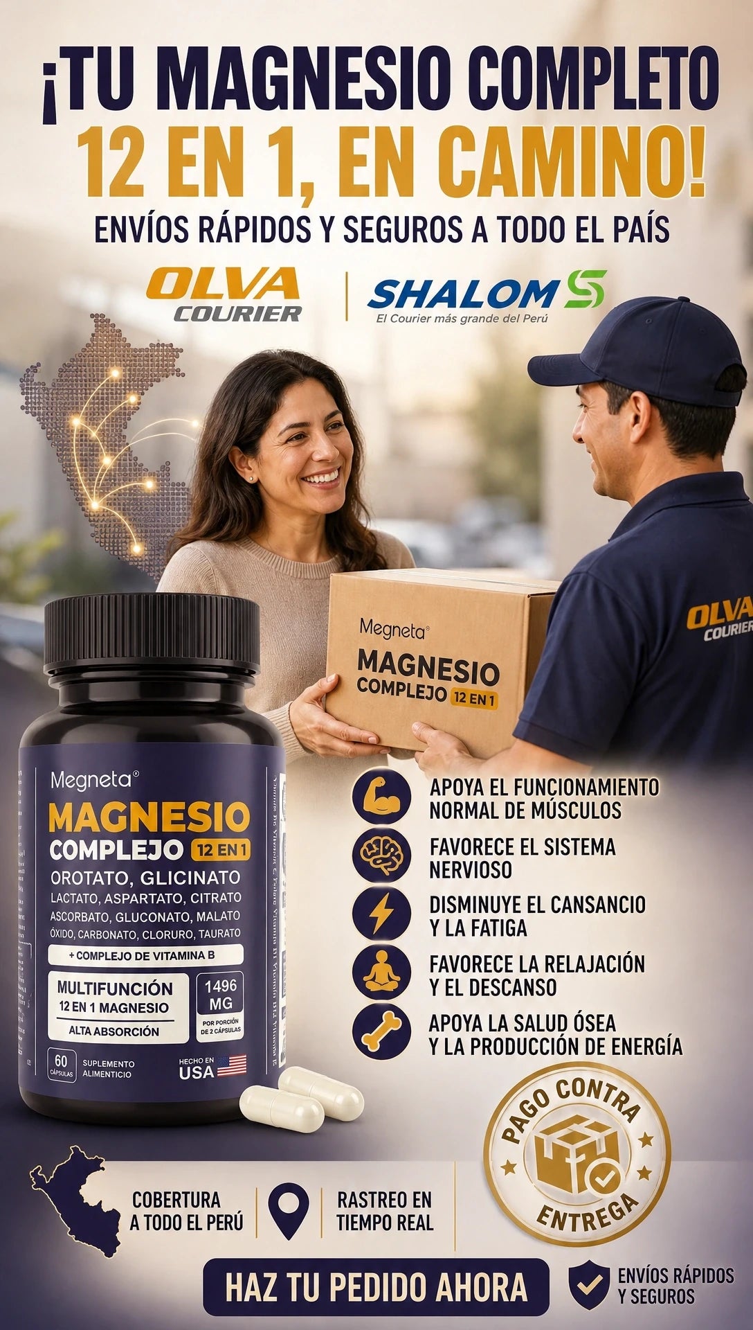PRECIO UNICO | MEGNETA –  COMPLEJO 12 EN 1  60 CAPSULAS | 2 FRASCO S/ 99  3 FRASCO S/ 139