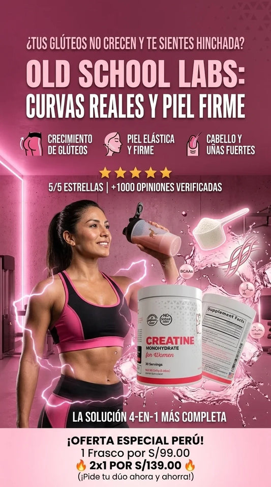 UNICA OFERTA |GNE CREATINA MONOHYDRATE FOR WOMEN | 1 X 99 2 X 139