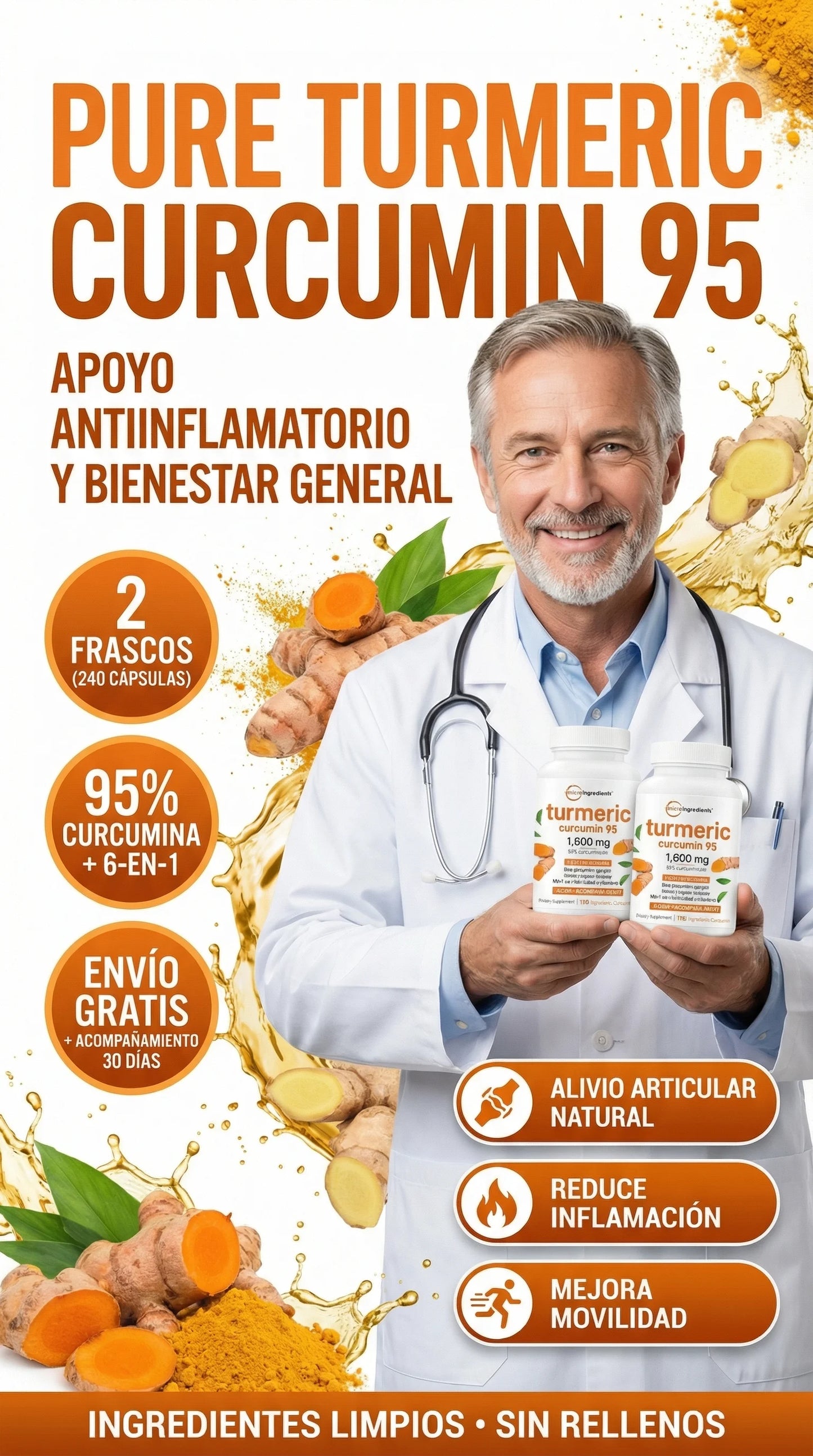 PACK 2 PREMIUM TURMERIC CURCUMIN 95 + ACOMPAÑAMIENTO EN SALUD 60 2 X  99, UNICA OFERTA